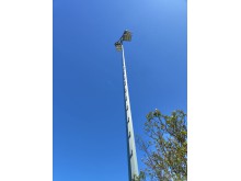 Neue Flutlichtmasten mit LED-Strahlern