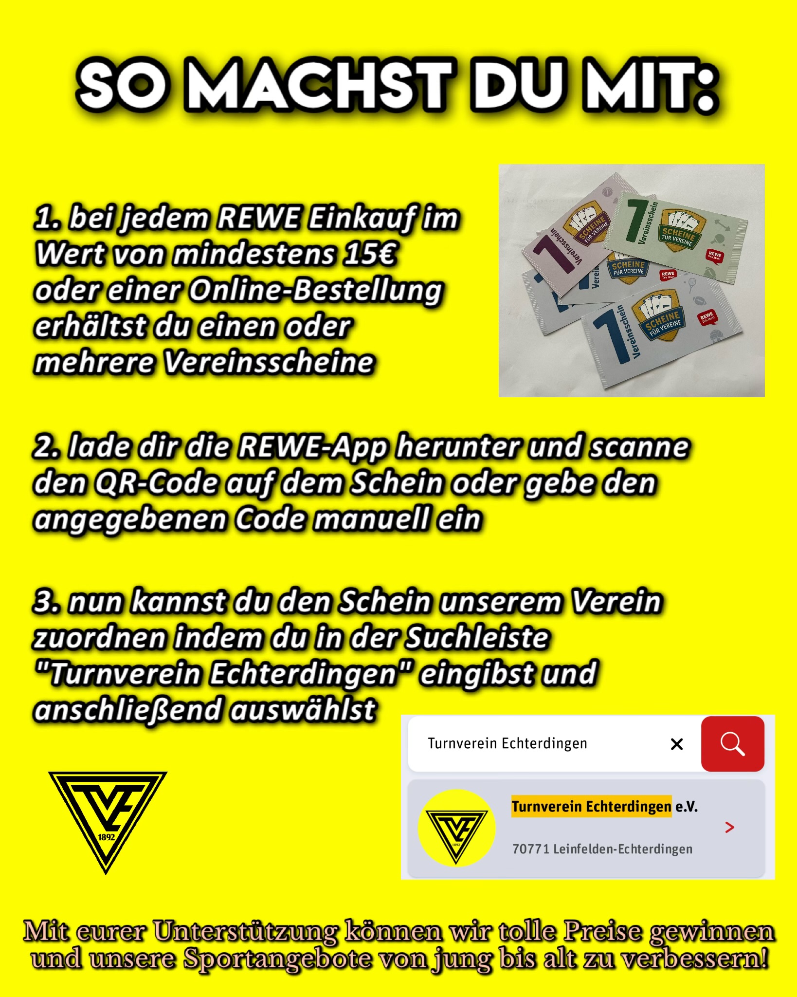 Scheine für Vereine Aktion Anleitung
